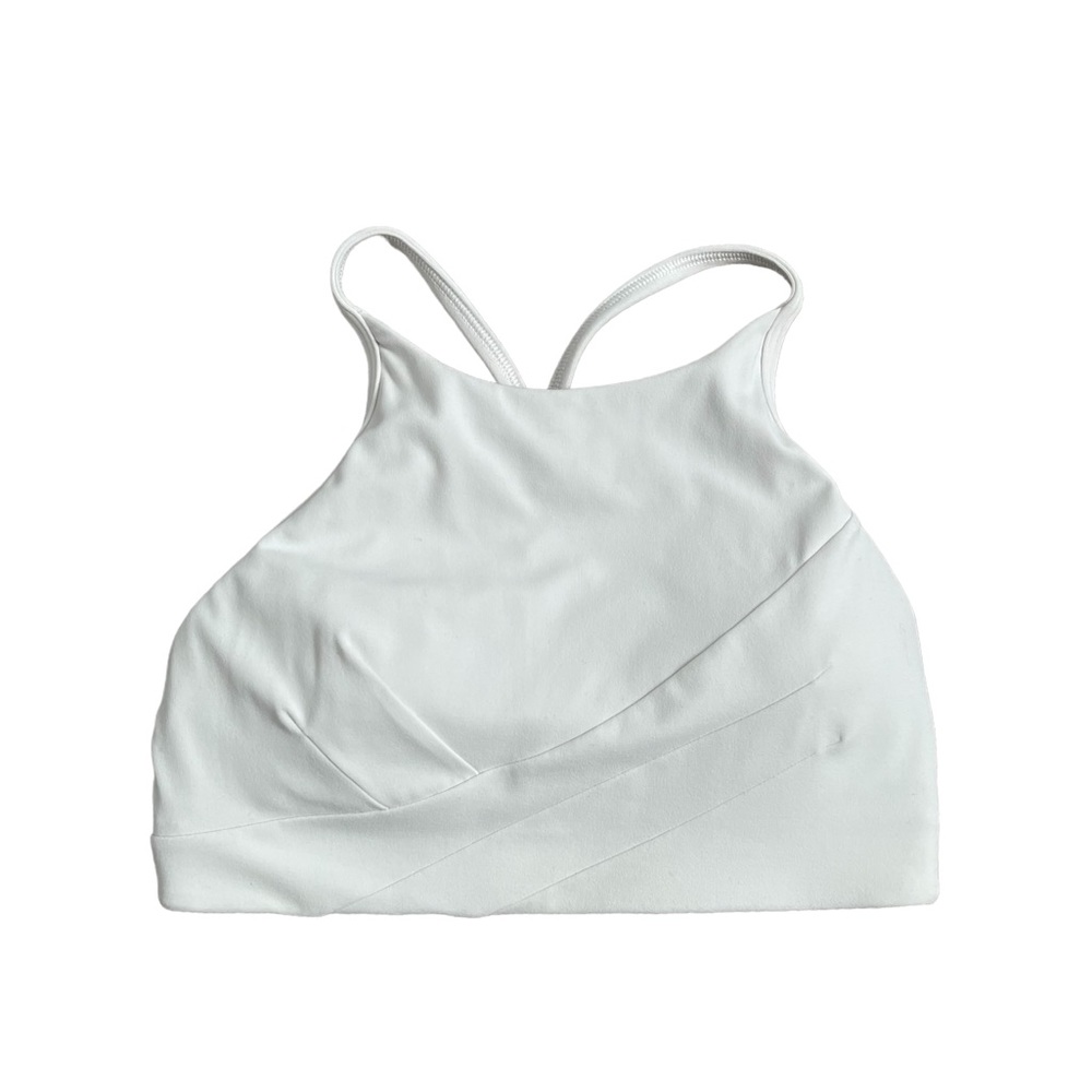 NWT Lululemon Flow Y Wrap-Front High Neck Bra White Size 4